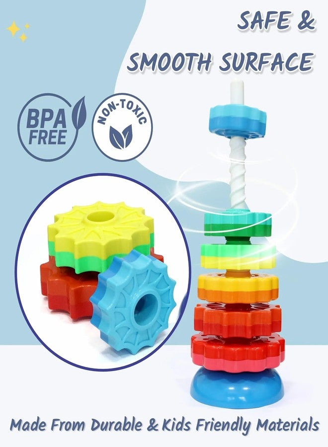 YUIOP - Spinning Tower for Kids - 1 Stand, 1 Base & 6 Colorful Rings - Unbreakable - Image 4